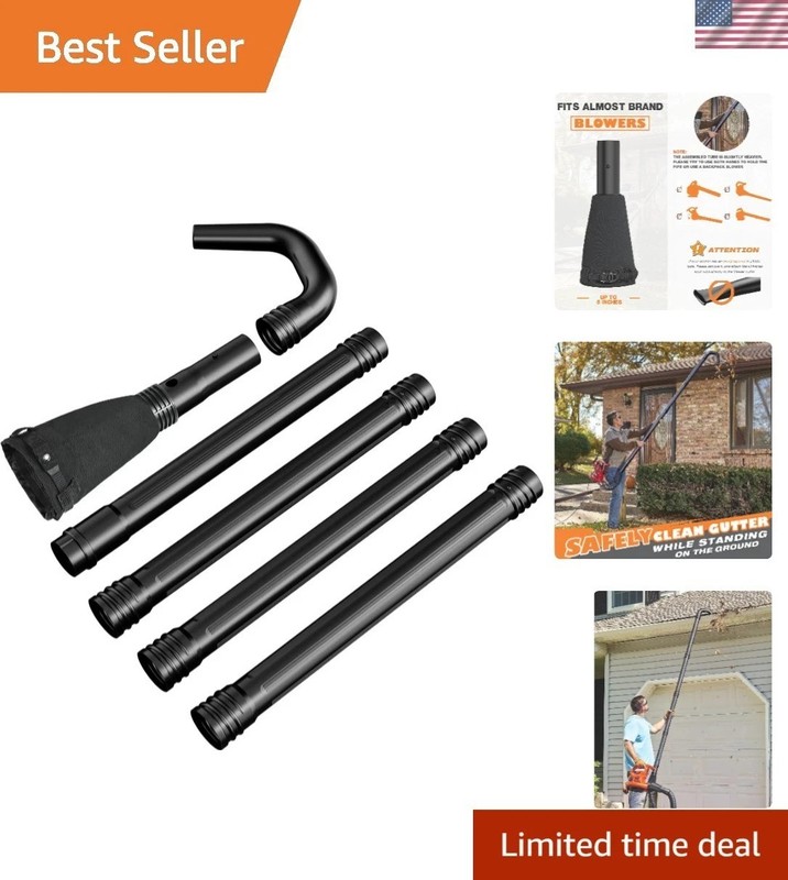 Universal Leaf Blower Gutter Cleaning Kit – 11ft , Battery Powered