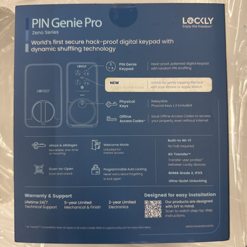 Lockly Pin Genie Pro Deadbolt Smart Lock - Zeno Series - Satin Nickel **NEW** gallery