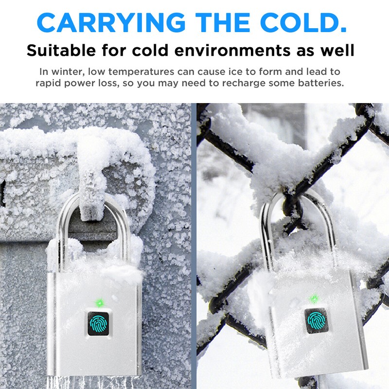Waterproof Smart Fingerprint Door Lock Keyless Padlock Security USB Rechargeable gallery