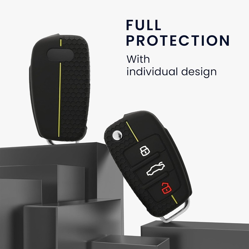 Car Key Cover Compatible with 3 Button Flip Key - Silicone Protectve Car Key Fo gallery
