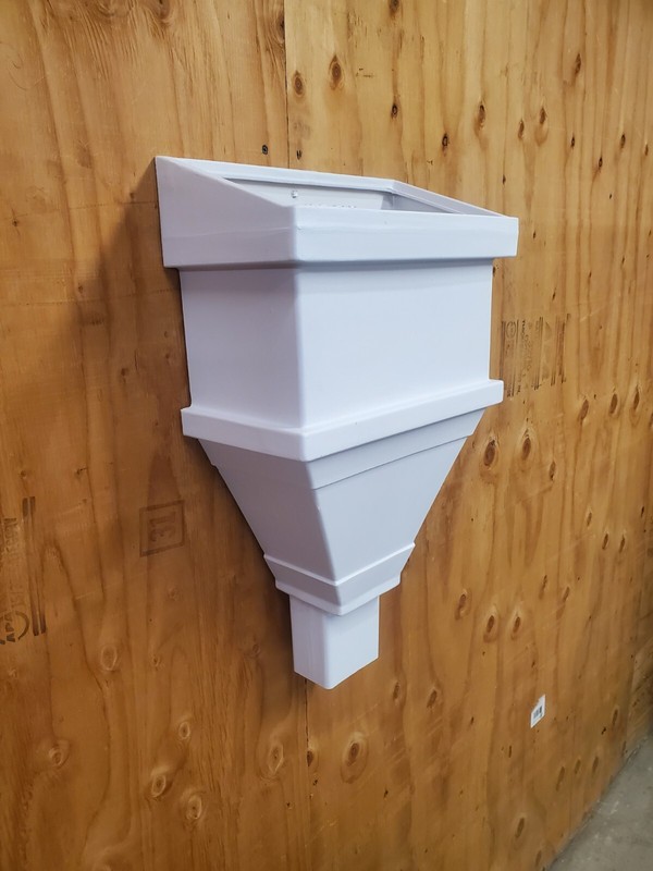 Conductor Head Scupper Box One Piece Molded Plastic 3"x4" or 3" Downspout Rain gallery