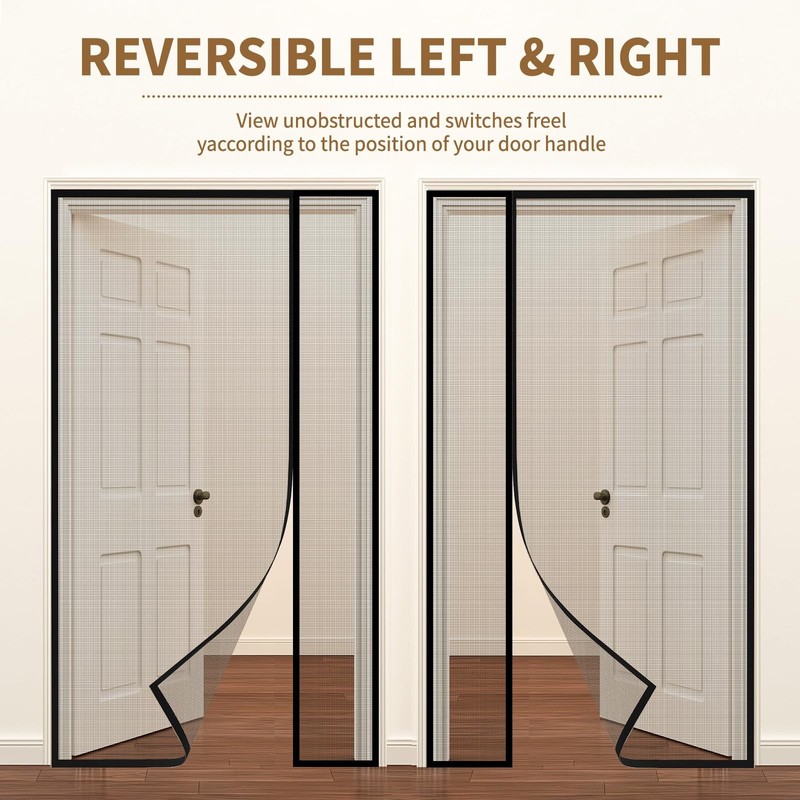 Reversible Side Opening Magnetic Screen Door for Sliding & French Doors,Upgra... gallery
