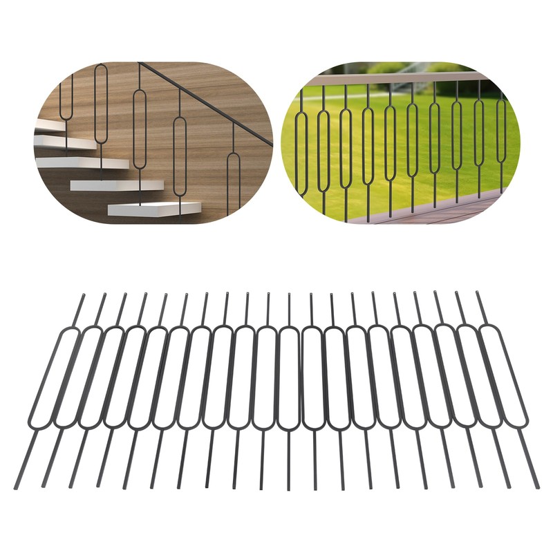 Iron Stair Balusters - 44in Metal Stair Spindles - Black 20pcs Balusters Iron gallery