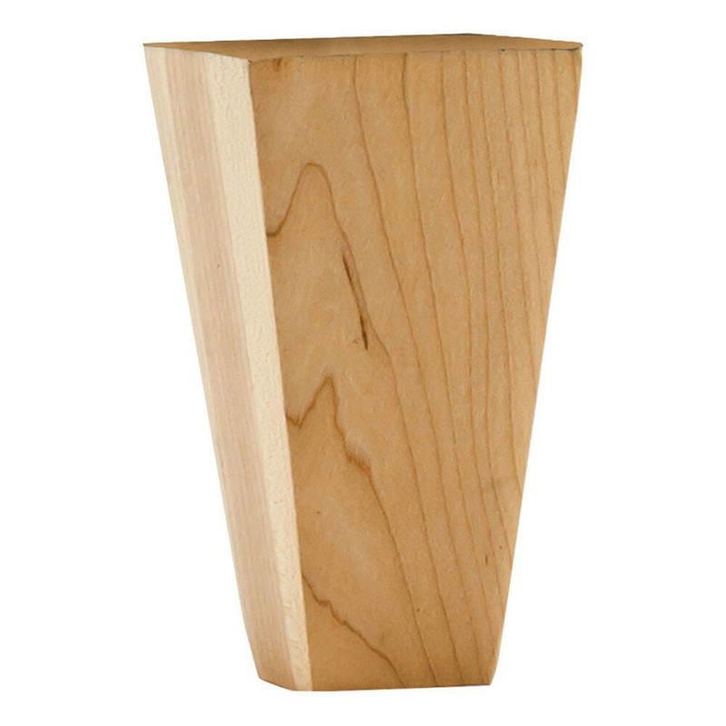 One- Maple Wood- Shaker Style Tapered Bun Foot- 2-1/4″ x 4″