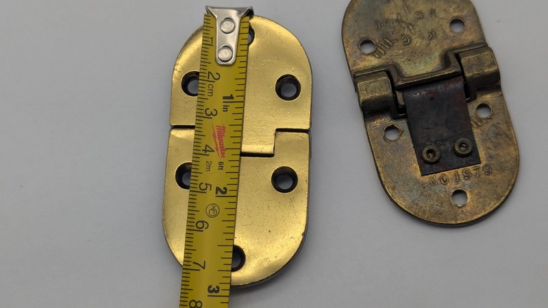 VINTAGE Butler Tray Table Hinge Round Edge Brass ONE PAIR NO SCREWS LOOK READ gallery