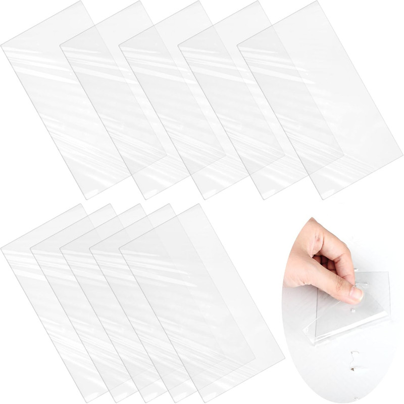 10 Pcs Waterproof Repair Patch Tape Self Adhesive PVC 11.8x5.9in Transparent