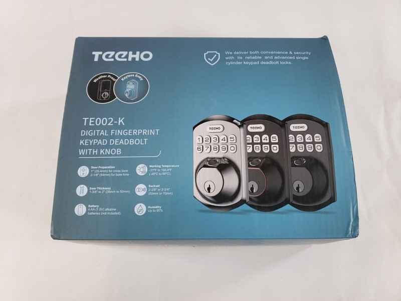 TEEHO TE002K Fingerprint Door Lock Set – Keyless Entry Door Lock with Handle …