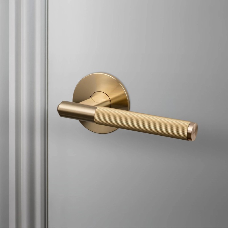 Buster + Punch Door Lever Handle Fixed 2-9 16 Inch Rose Linear Steel NEW