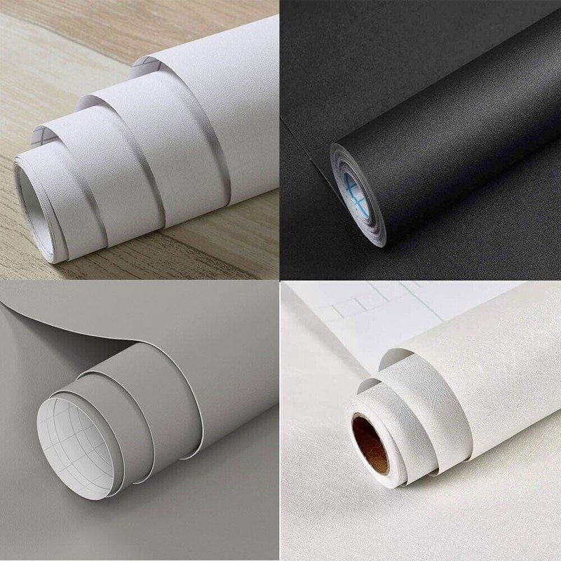 Vinyl Matte Wallpaper Self Adhesive Kitchen Cabinet Wrap Stickers Waterproof