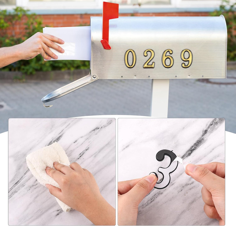 20Pcs 2 Inch Mailbox Numbers for Outside, 0-9 Gold Mailbox Numbers Self Adhesive gallery