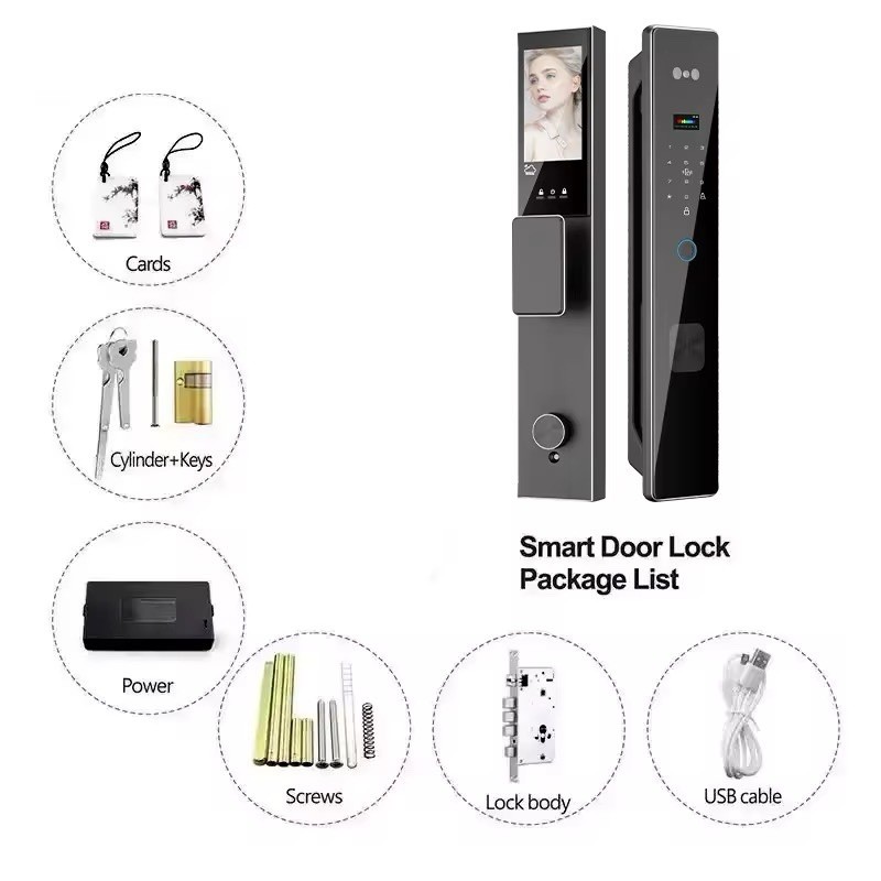 Smart Keyless Entry System Electronic Lock Door Handle with Pin Code Keypad US gallery