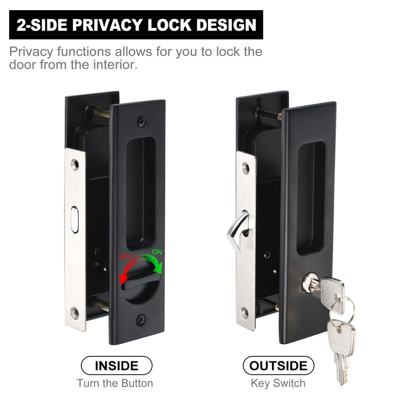 Sliding Door Lock Invisible Recessed Handle Latch Pocket Door Lock Sliding gallery