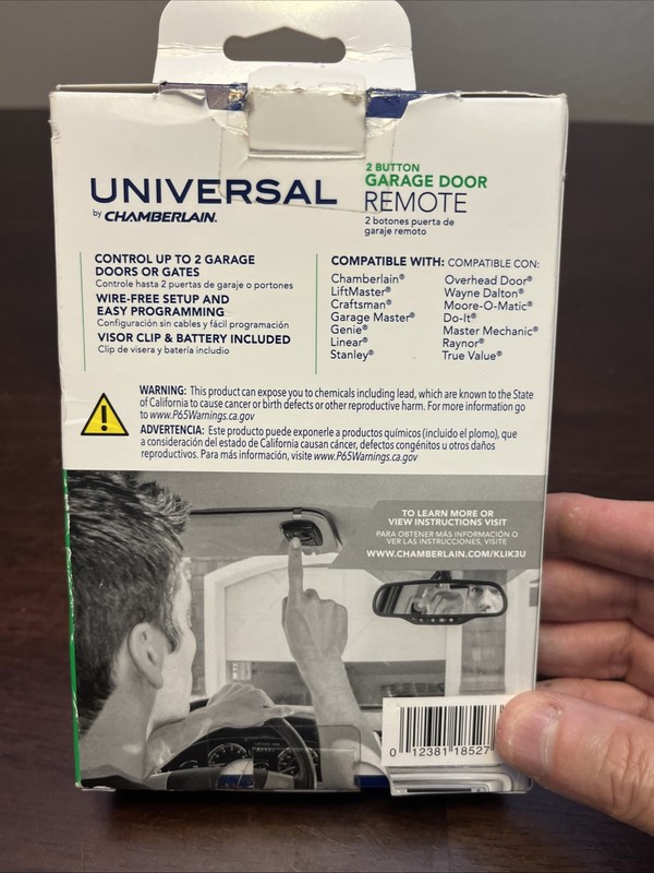 ⁠Chamberlain KLIK3U Clicker Universal 2-Button Garage Remote - Used Complete gallery