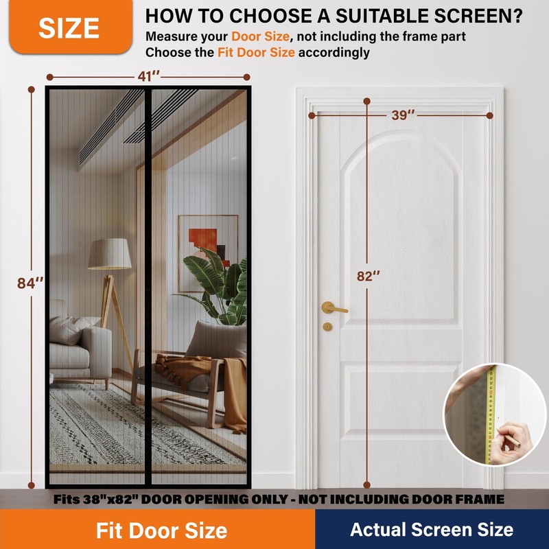 Magnetic Screen Door，Screen Door Mesh，Keep Bugs Out, HeavyDuty Mesh Curtain,P... gallery