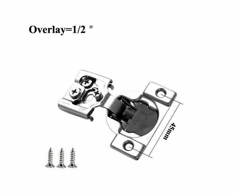 20 Pack ( 10 Pairs) 1/2″ Overlay SOFT CLOSE Face Frame Compact Cabinet Hinge