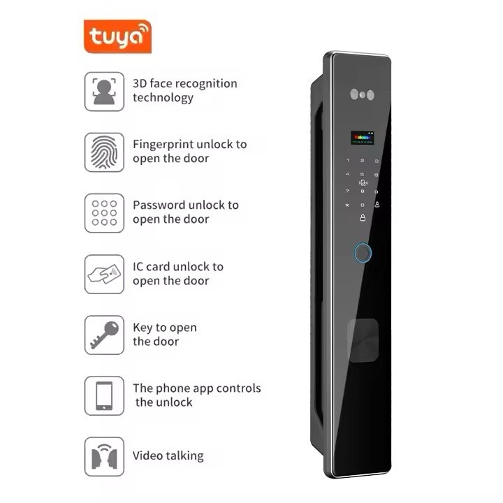 Smart Keyless Entry System Electronic Lock Door Handle with Pin Code Keypad US gallery