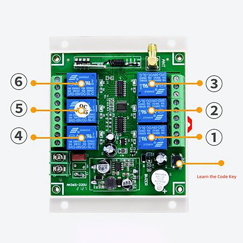 Wireless Remote Control RF Switch 6 Channel 10A Relay Receiver 12-36V 6CH gallery