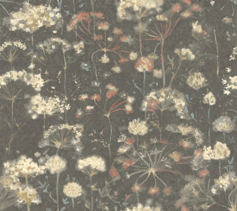 Candice Olson NA0545 Botanical Fantasy Charcoal Wallpaper By York