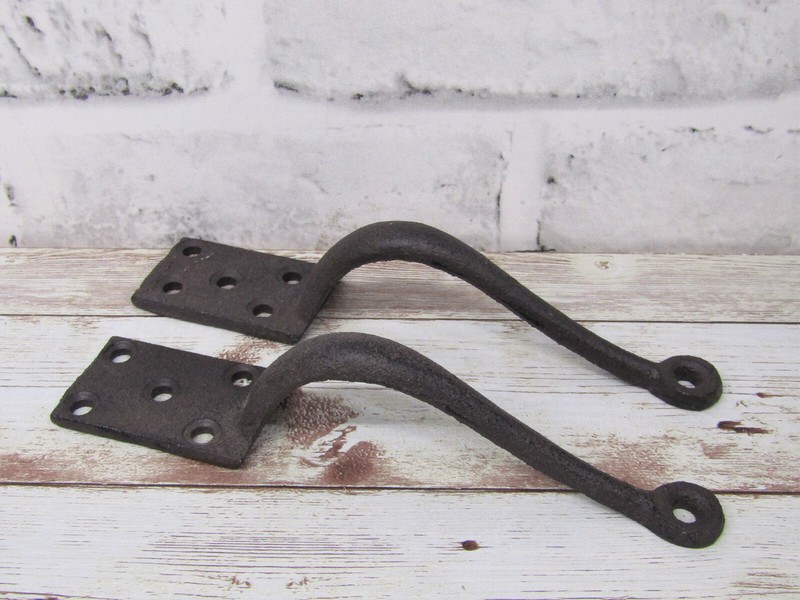 Pair Rustic Craftsman Style 6″ Cast Iron Small Pull Handle w/Screws Door Cabinet