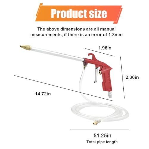 High Pressure Air Engine Cleaning Spray Gun with 4Ft Hose & Nozzle - Auto Dust C gallery