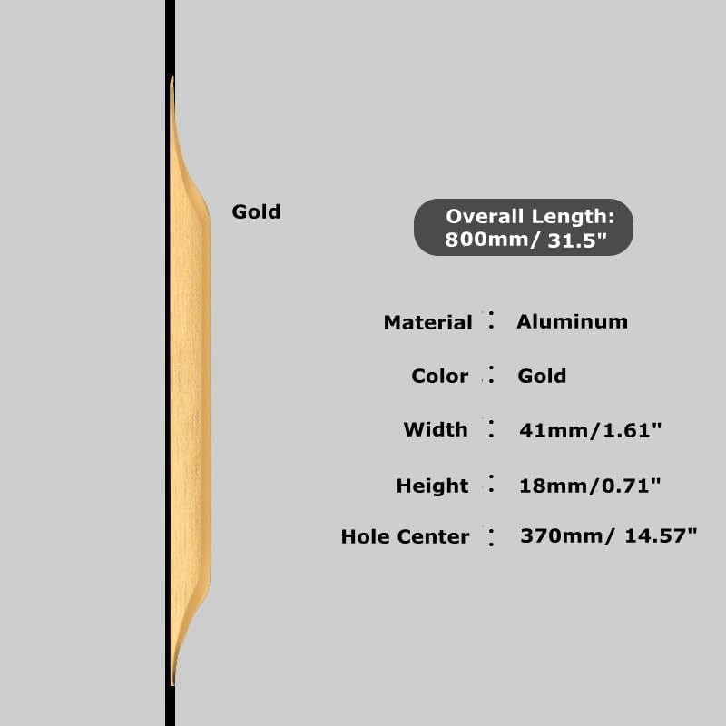 Long Concealed Finger Edge Pull Handles 31.5 inch for Cabinets Gold 5-Pack gallery