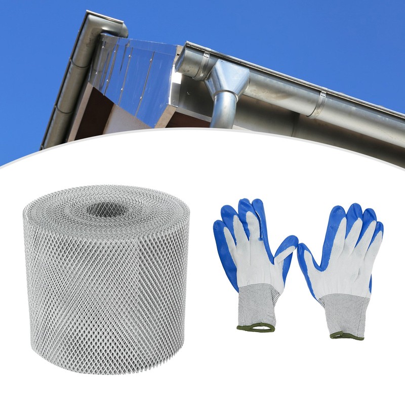 5 In x 100 Ft Modern Silver Aluminum Gutter Guard For Effective Leaf Protection