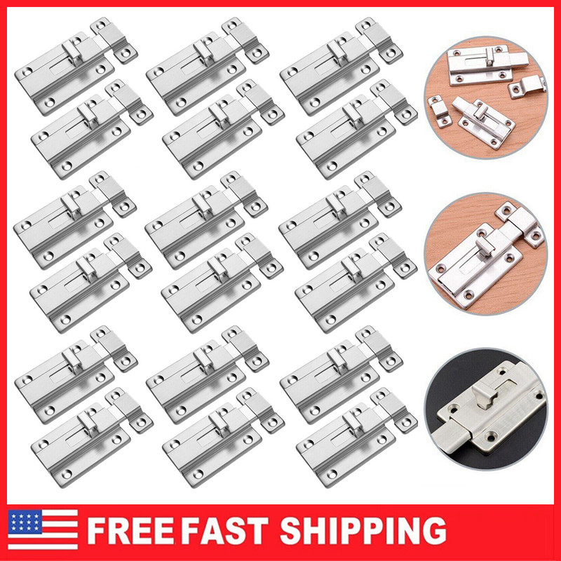 Stainless Steel Doors Lock Latch Sliding Silver Keyless Door Bolt For Doors Lot