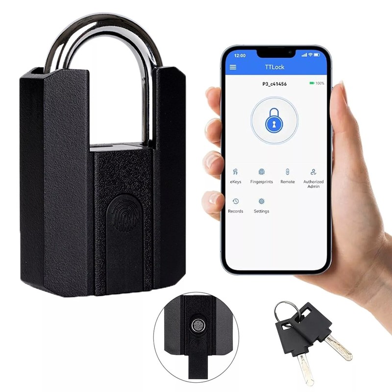Fingerprint Padlock Waterproof Smart Biometric Thumbprint Lock Locker with APP gallery