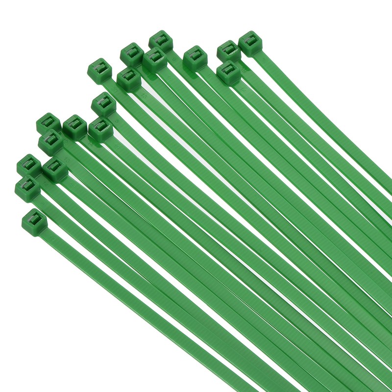 100PCS Cable Zip Tie 13.5 Inch Nylon Wire Tie with 50LBS Tensile Strength Green