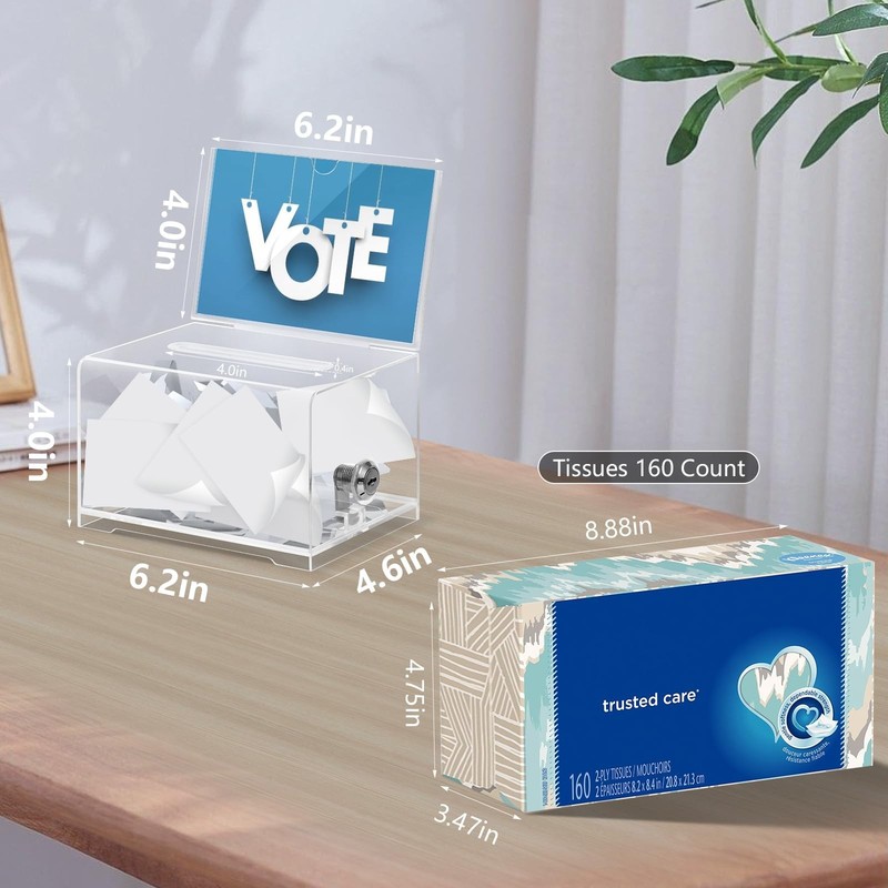 KYODOLED Clear Donation Box with Lock,Ballot Box with Sign Holder,Suggestion ... gallery