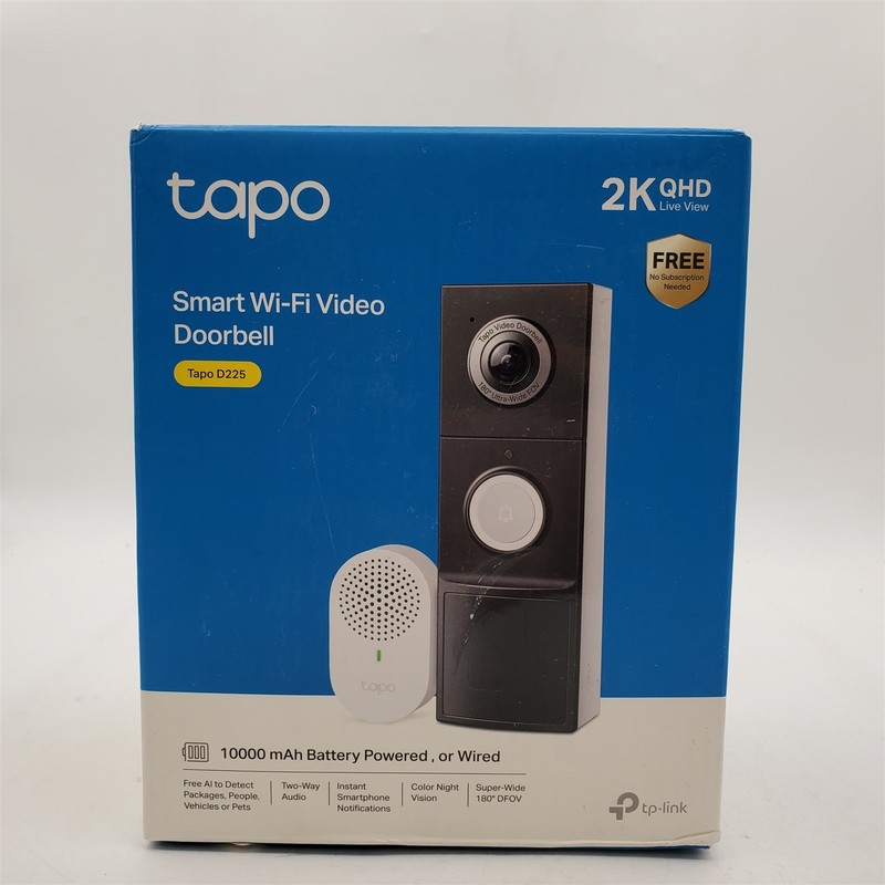 TP-Link Tapo Smart Video Doorbell Camera with Chime, Battery or Wired (D225) gallery