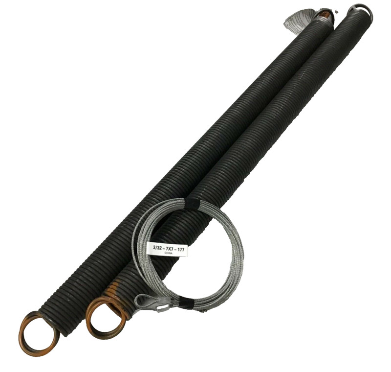 27-48-070lbs 8' Orange Extension Spring & Safety Cables Double Loop End Garage gallery