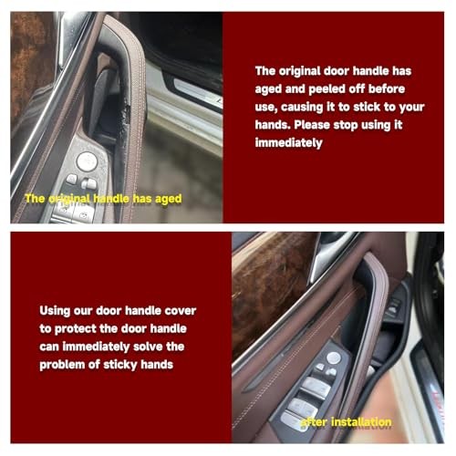 Compatible with BMW 5 Series Inner Door Handle Cover Left + Right 2pcs Black gallery