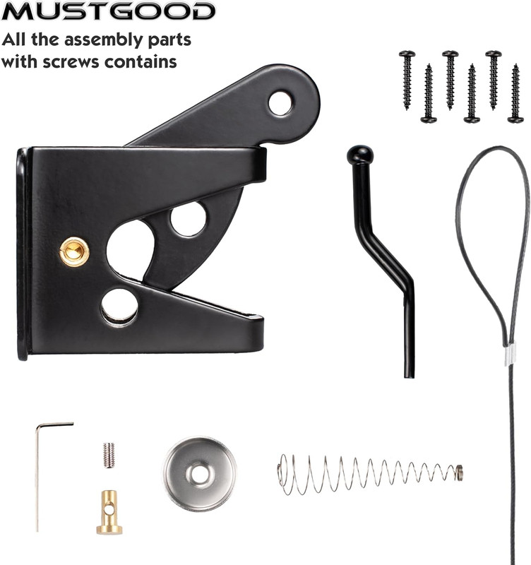 Self Locking Gate Latch Stainless Steel Cable Pull for Wood Vinyl Gates gallery
