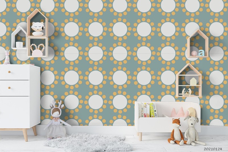 3D Geometry Circles Dots Pattern Self-adhesive Removeable Wallpaper Wall Mural