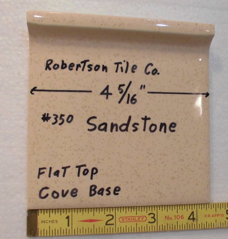 1 pc. Sandstone - Buckwheat: Cove-Base Ceramic Tile 4-5/16" Robertson Co. Glossy gallery