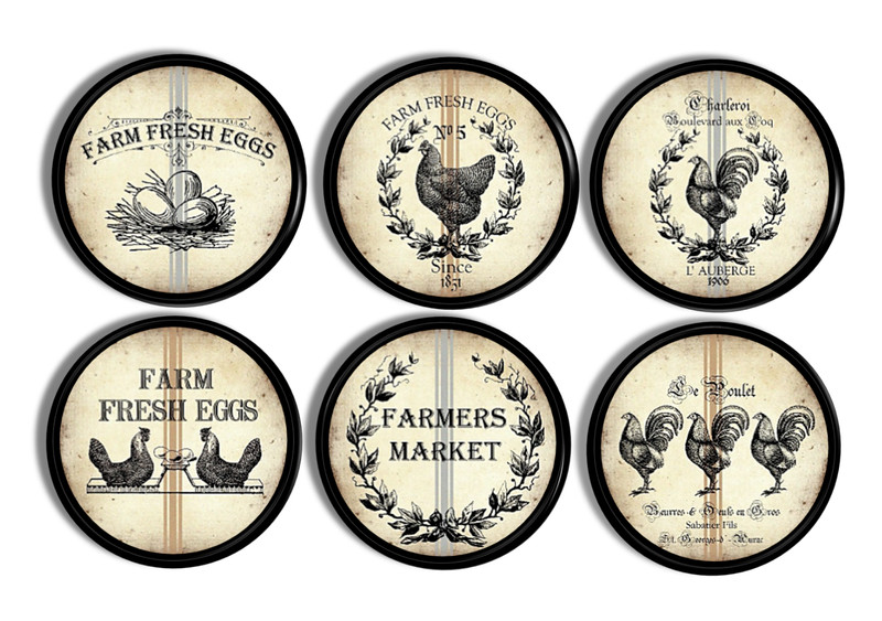 Chicken Kitchen Cabinet Knobs Rustic Country Rooster Hen Farm Drawer Pull Handle