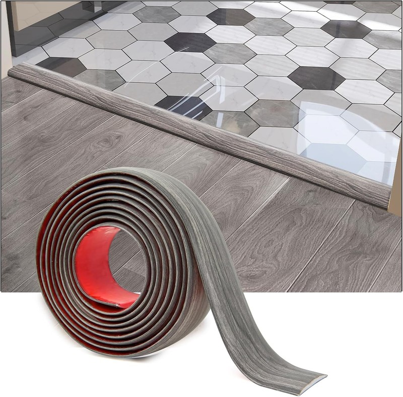 4FT Gray Scratch-Resistant Self-Adhesive Floor Transition Strip - Easy Install gallery