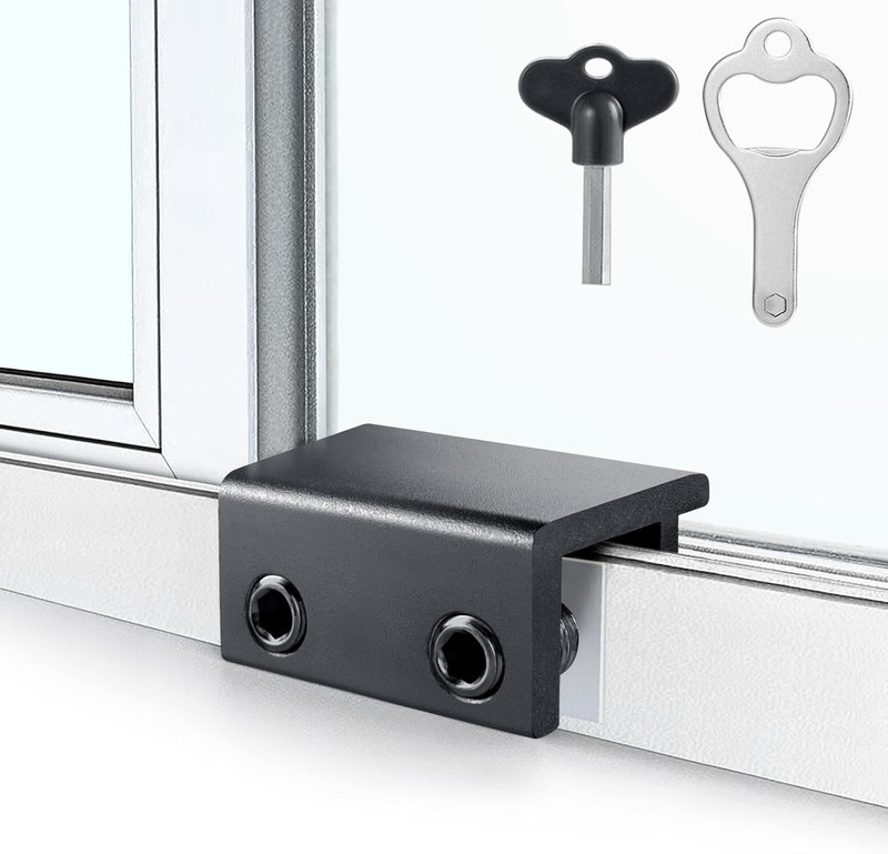 Window Locks,4 Pack Sliding Window Locks with Key for Vertical & Horizontal Slid