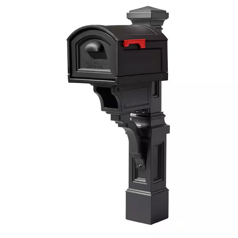 Atherton Resin Overpost Extra Large Black Onyx Mailbox and Black Onyx Mail Post gallery