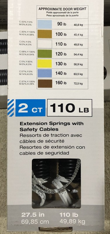 Blue Hawk 110lb 2ct Extension White Steel Springs w/ Safety Cables gallery
