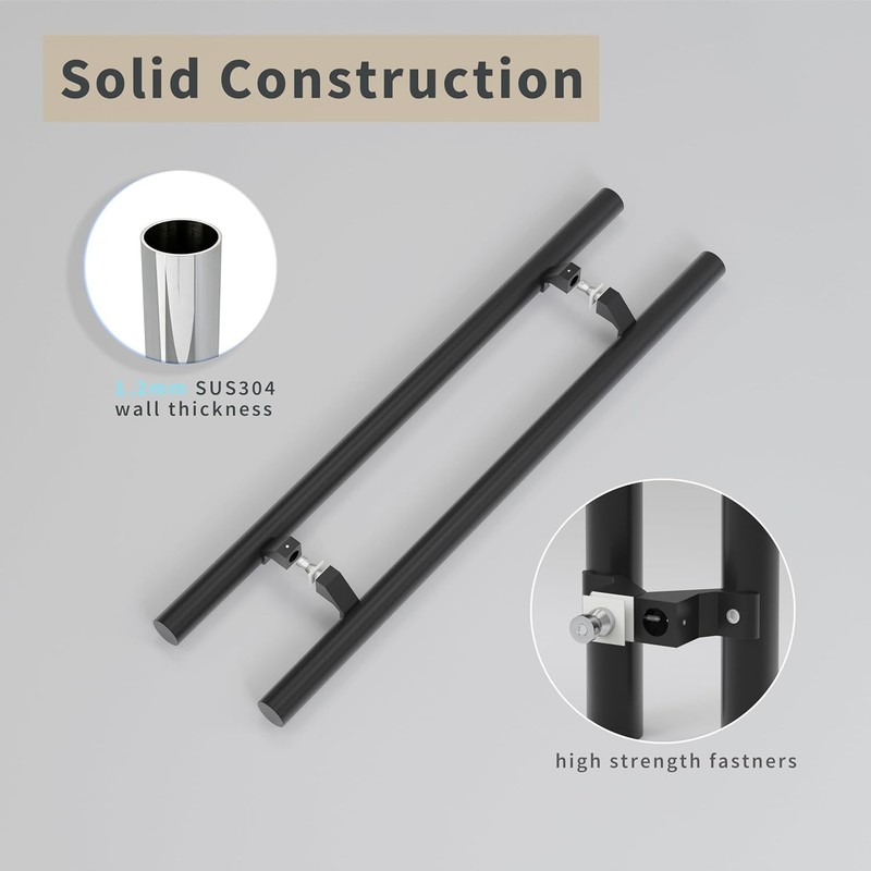 TOGU 800mm / 32 inches Offset Push Pull Door Handle / Double sided - Matte BLK gallery