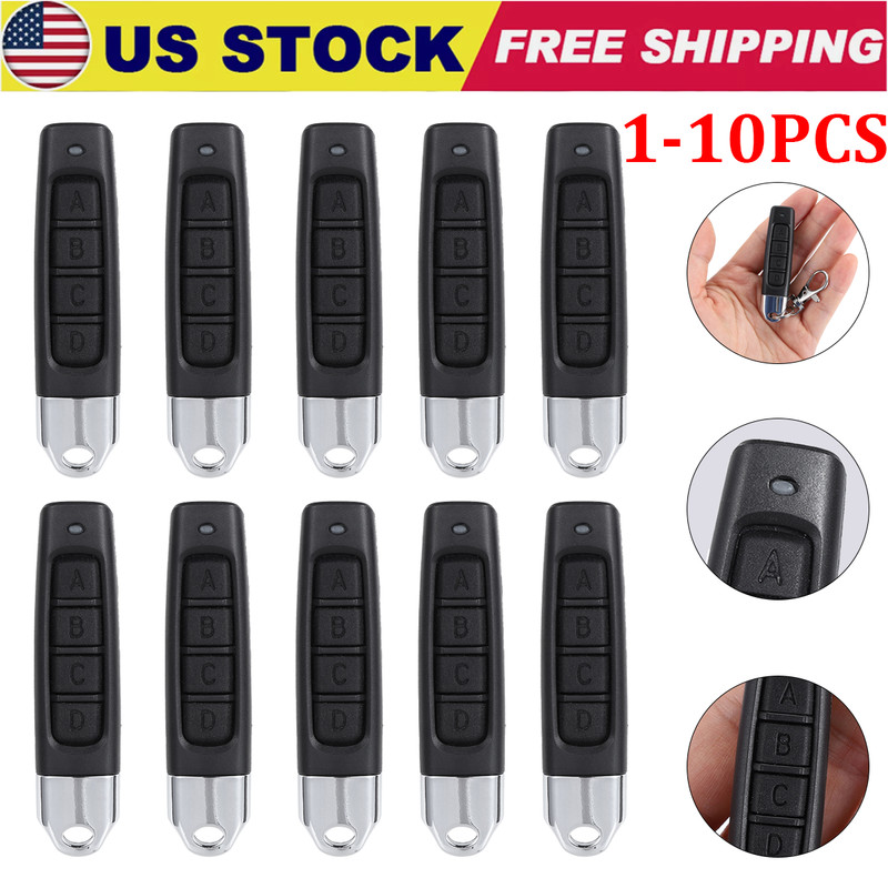 1-10Pack Electric Cloning Remote Control Key 433MHz Fob for Garage Gate Door