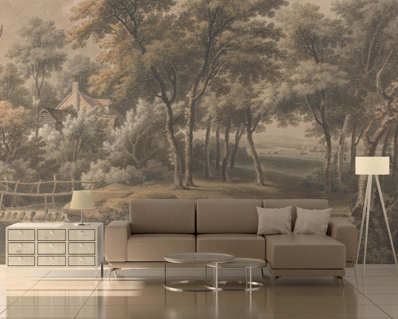 Picturesque Rural Landscape Green Trees Wallpaper Murals gallery