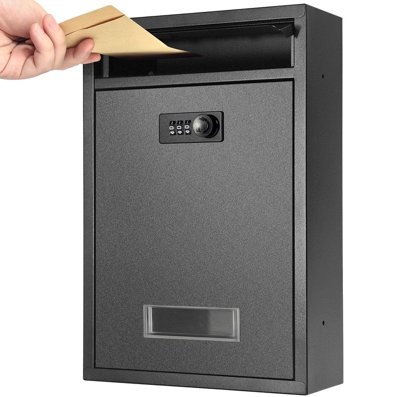 Wall Mount Mailbox Combination Lock Boxes for Outside Safe Drop Box with Code