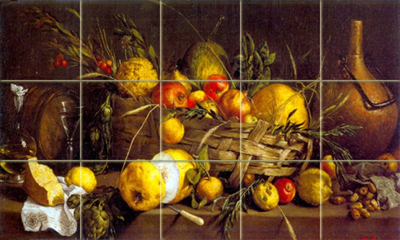 Art Colorful Mural Ceramic Backsplash Wine Apple Vegetables Tile #332