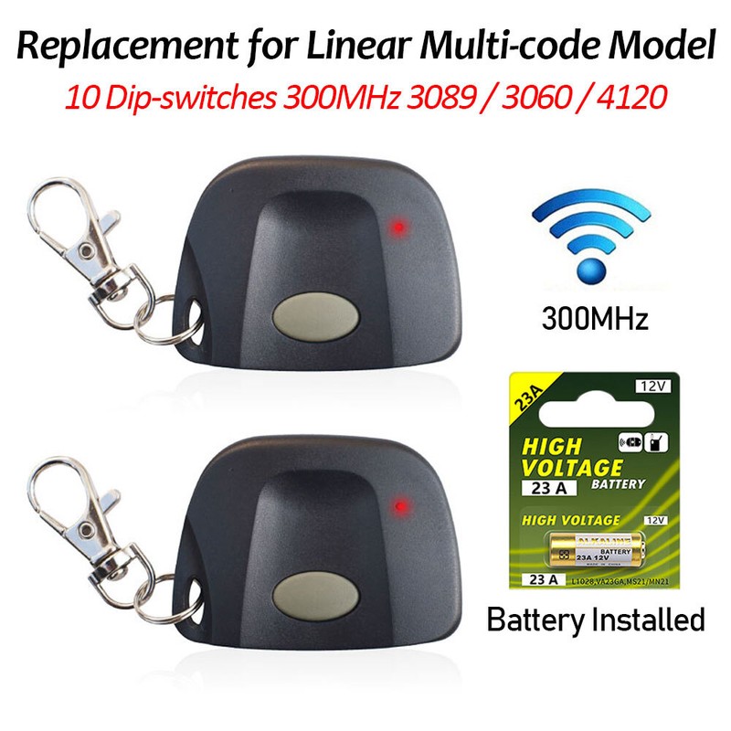 2x Remote Garage Door Mini Transmitter 300mhz For MultiCode 3060 3089 Linear New