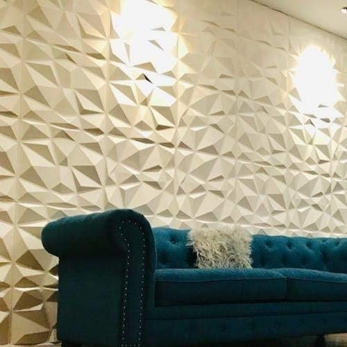 Paintable 3D Wall Panels Diamond Design Pack of 12 Tiles 32 Sq Ft / Plant Fiber gallery