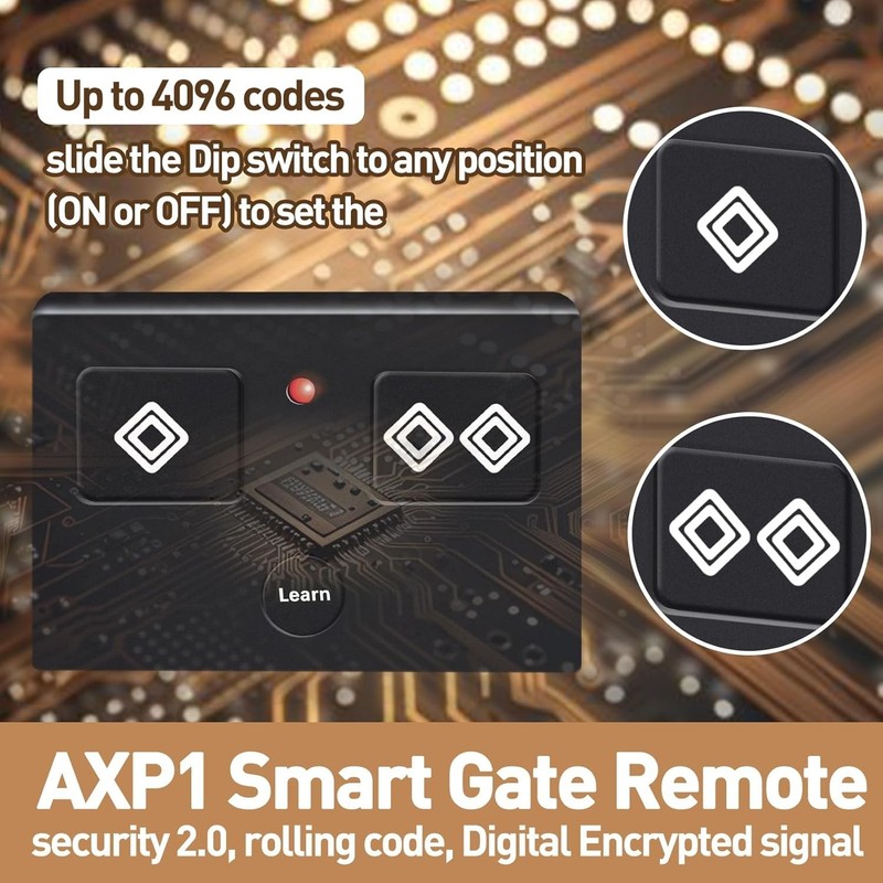 Reliable 3-Button Remote for Ghost Openers - Compatible with DD2U/DS1U (2-Pack) gallery
