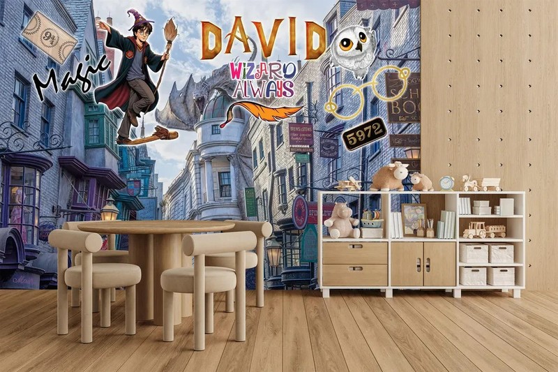 Wizard Magic Mural | Kids Room Wallpaper Mural Removeable Washable Peel & Stick gallery